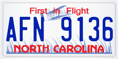 NC license plate AFN9136
