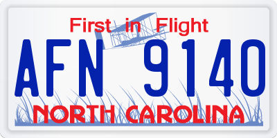 NC license plate AFN9140