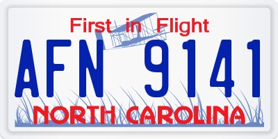 NC license plate AFN9141