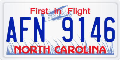 NC license plate AFN9146
