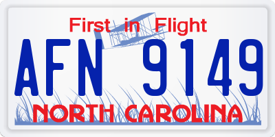 NC license plate AFN9149