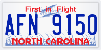 NC license plate AFN9150
