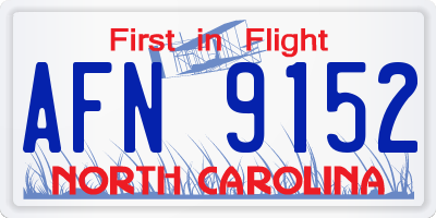 NC license plate AFN9152