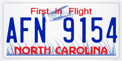 NC license plate AFN9154