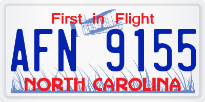 NC license plate AFN9155