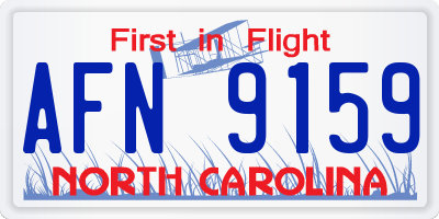 NC license plate AFN9159