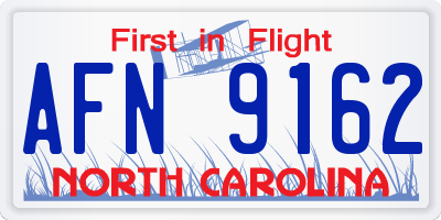 NC license plate AFN9162