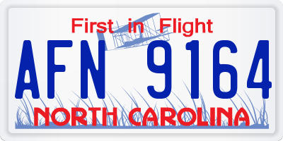 NC license plate AFN9164
