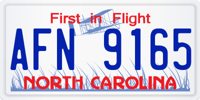 NC license plate AFN9165