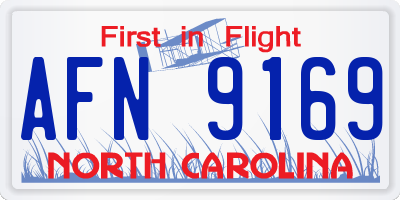 NC license plate AFN9169