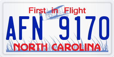 NC license plate AFN9170