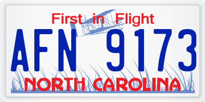 NC license plate AFN9173