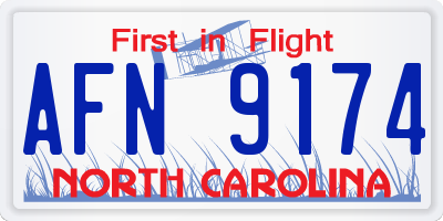 NC license plate AFN9174