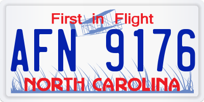 NC license plate AFN9176