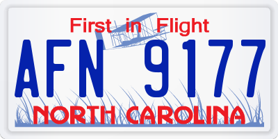 NC license plate AFN9177
