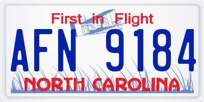 NC license plate AFN9184
