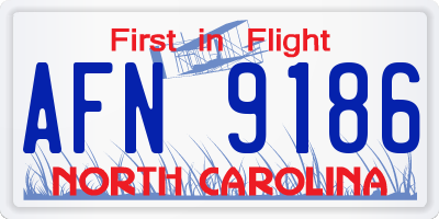NC license plate AFN9186