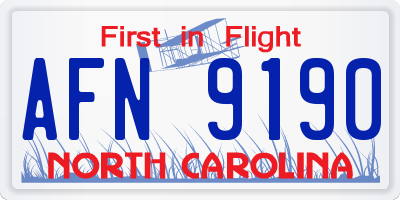 NC license plate AFN9190
