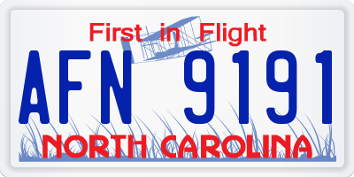 NC license plate AFN9191