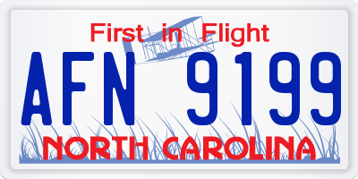 NC license plate AFN9199