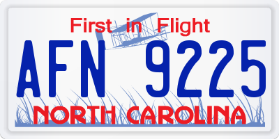 NC license plate AFN9225