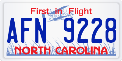 NC license plate AFN9228