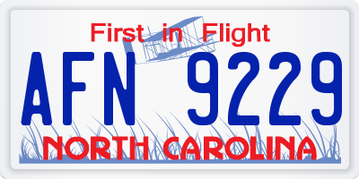 NC license plate AFN9229