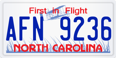 NC license plate AFN9236