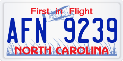 NC license plate AFN9239