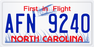NC license plate AFN9240
