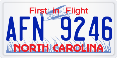 NC license plate AFN9246