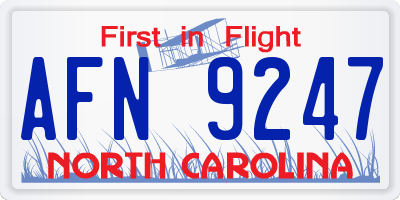 NC license plate AFN9247
