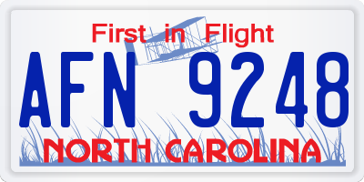 NC license plate AFN9248