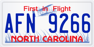 NC license plate AFN9266