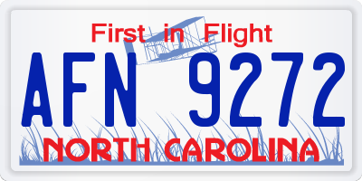 NC license plate AFN9272