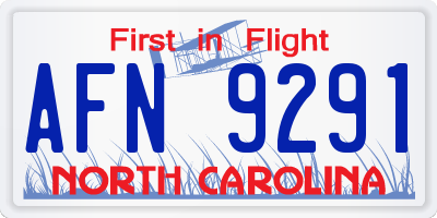 NC license plate AFN9291