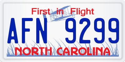 NC license plate AFN9299
