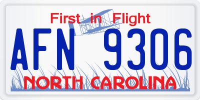 NC license plate AFN9306