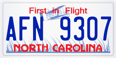 NC license plate AFN9307