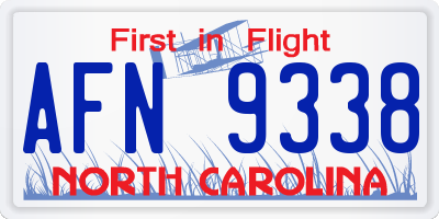 NC license plate AFN9338
