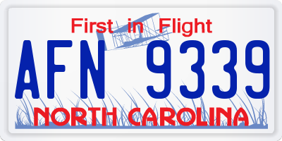 NC license plate AFN9339