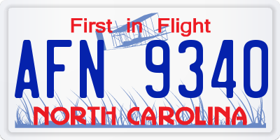 NC license plate AFN9340