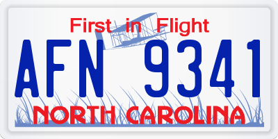 NC license plate AFN9341