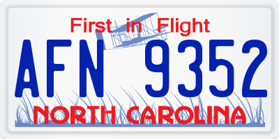 NC license plate AFN9352