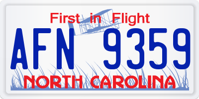 NC license plate AFN9359