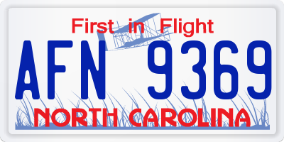 NC license plate AFN9369
