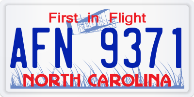NC license plate AFN9371
