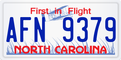 NC license plate AFN9379
