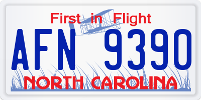 NC license plate AFN9390