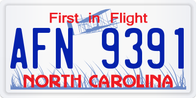 NC license plate AFN9391